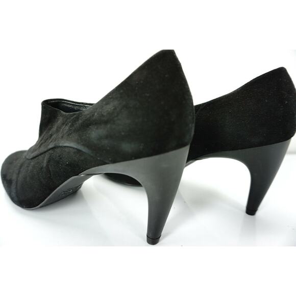 Stuart Weitzman Black Suede Leather Ankle Bootie Pumps Size 8N Narrow - Picture 8 of 9